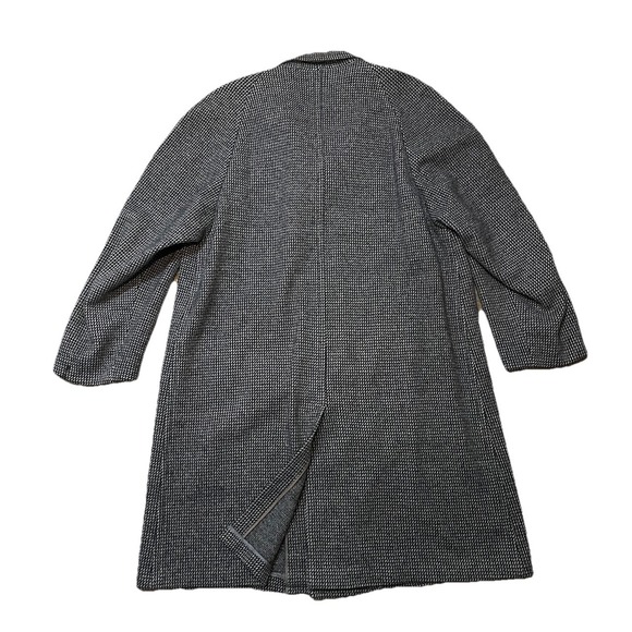 Vintage 50s Gimbel Bros Wool Tweed Long Raglan Overcoat Brown Made in USA 48/50L - Picture 2 of 13